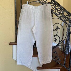 j.jill White Linen Cropped Pants